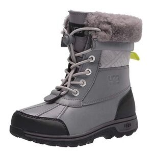UGG Unisex Kids Butte II CWR UGG Print and Black Lace-Up Boots Waterproof Snow